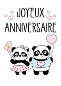 Panda adorable pour un anniversaire joyeux